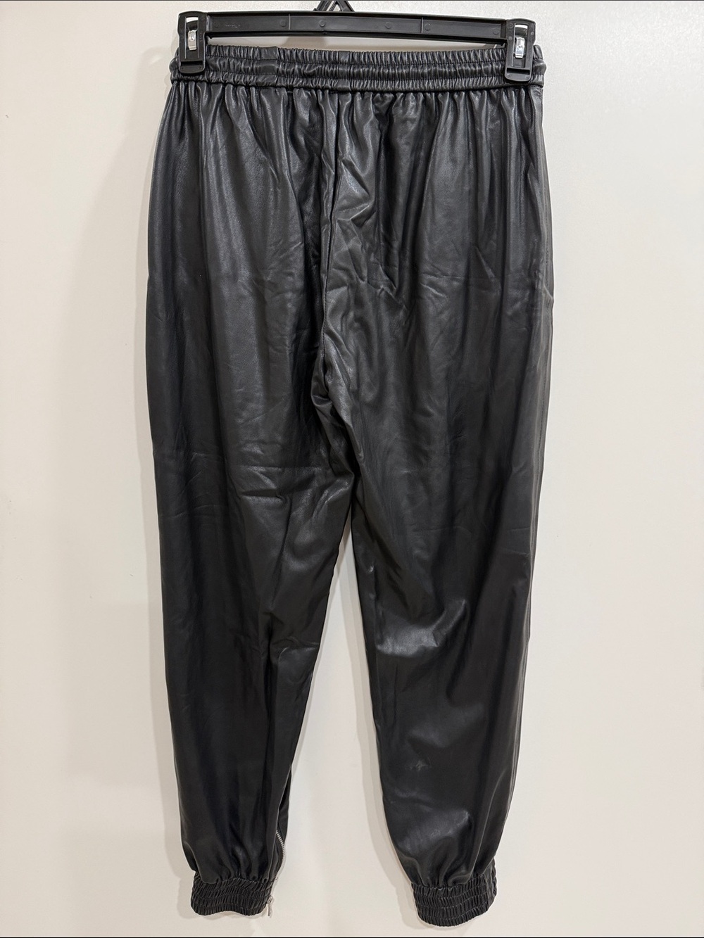 Blank NYC Black Faux-Leather Track Joggers - Picture 8 of 11